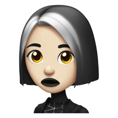 Goth girl with a disgusted face sticker