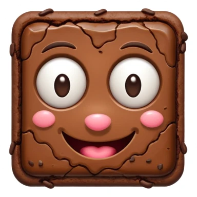 Make a brownie the food with a goofy face  sticker
