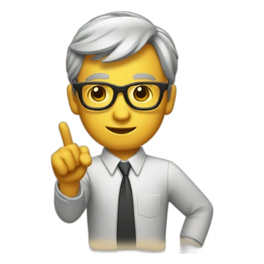 Nerd emoji holding up pointer finger sticker
