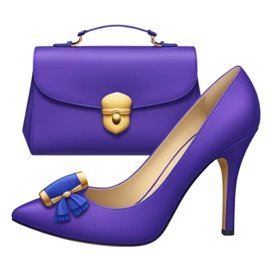 royal purple heels, cosmetics 💄 and deep blue bag emojis sticker