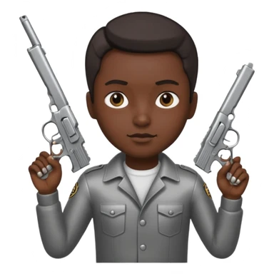 Un persona mala con pistolas y plata sticker