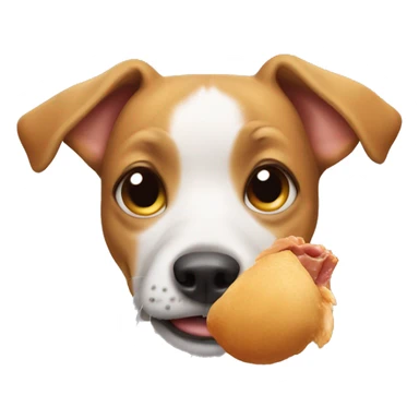 Dog eating chicken  sticker
