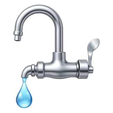 a faucet with a water droplet at the end sticker