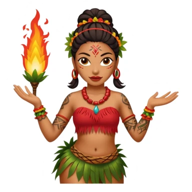 hawaiian female fire dancer with tattoos sticker