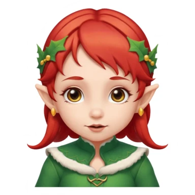 baby elf girl red hair sticker