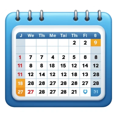 Calendar with 7 days per week sticker