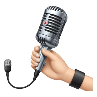 a hand opening to release a microphone that will then drop to the floor sticker