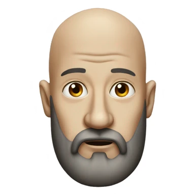 Scary Bald man with large nose and beard sticker