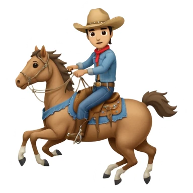 Mexican Cowboy riding a bronco sticker