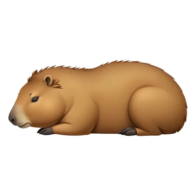 cinematic-Sleeping capybara-realistic-full-body-sleping-emoji,-plump-and-relaxed-body-soaking-in-the-warm-sun,-short-brown-fur-slightly-ruffled,-head-tilted-dramatically,-calm-expressive-eyes-exuding-serene-wisdom,-simplified-yet-realistic sticker