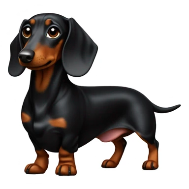 Dark wiener dog sticker