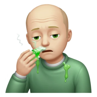 idiot balding vomiting sticker