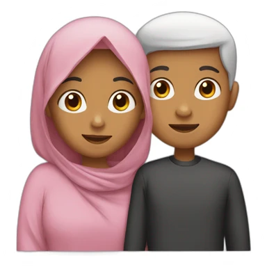 Muslim family with two boys and one baby girl sticker