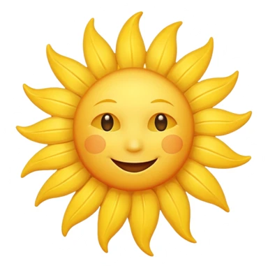 cheerful sun with a smile, warm and welcoming expression, good morning emoji sticker
