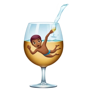 swimming in wine glass sticker