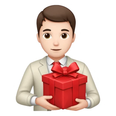 man with a gift in his hands sticker