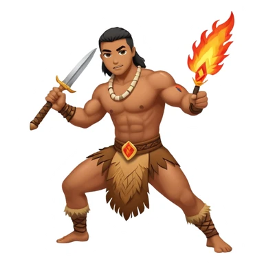 Fire knife dancer sticker