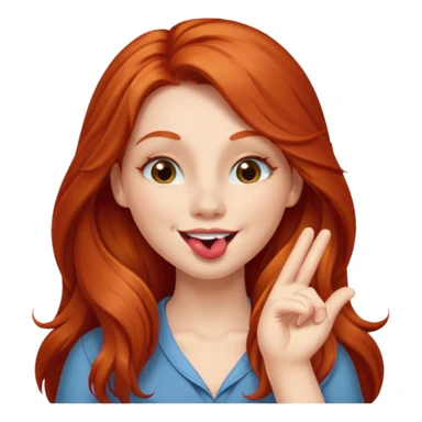 Long haired redhead winking & blowing kisses sticker