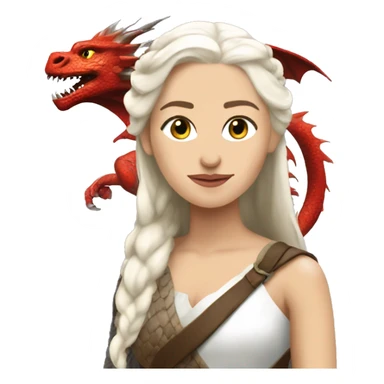 Daenerys Targaryen with dragon sticker