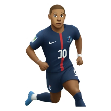 Kylian Mbappé running on field sticker