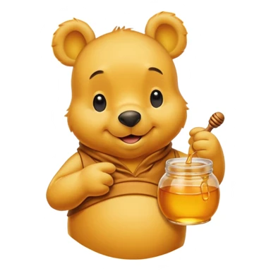winnie the poo with honey pot sticker