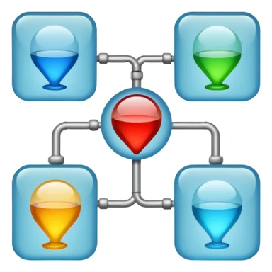 A simple flowchart made of glass sticker