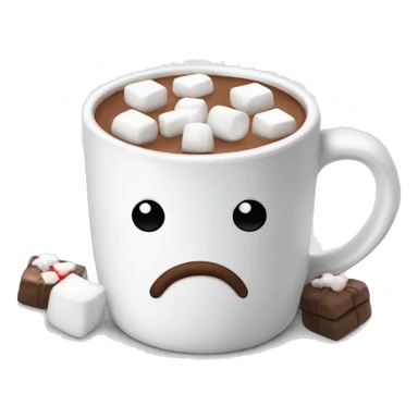 Christmas White mug of hot chocolate with marshmallows  sticker