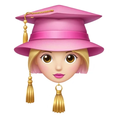 Pink light gradient gradation hat with gold tassel sticker