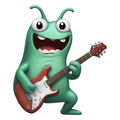 Happy slug playing electric guitar sticker