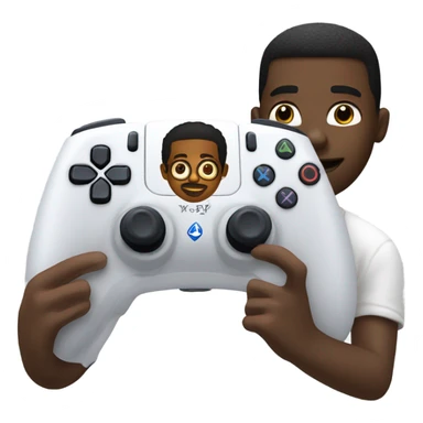 Ps5 controller and a black guy playing sticker