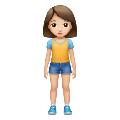 Child 8 year old girl standing  no shorts no shirt sticker