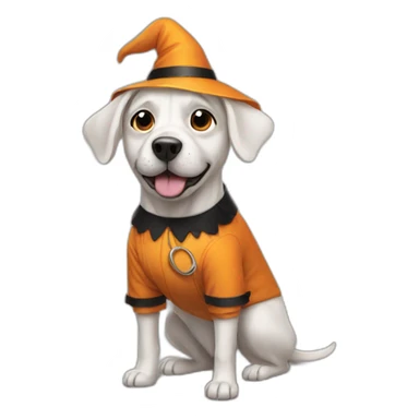 a dog in a halloween costume sticker