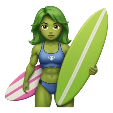 hulk Girl with surfboard sticker