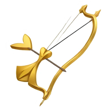 Gold bow and arrow，with heart sticker