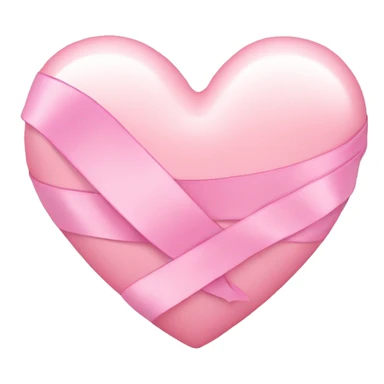 Light pink heart with ribbon sticker