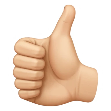 Thumbs up but the thumb is bent at 45 degree angle sticker