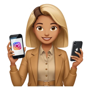 una señora entrando a mi  Instagram  para promocionar mi marca sticker