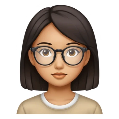 An asian girl with glasses sticker