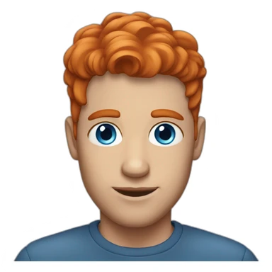 man with red hair and blue eyes sticker
