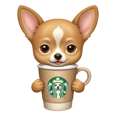 Chihuahua with a Starbucks cup sticker
