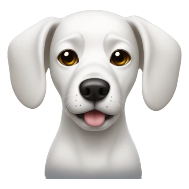 White Dog with black patches covering eyes big ears sticker