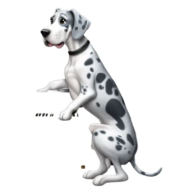 Blue Merle Great Dane playing piano sticker