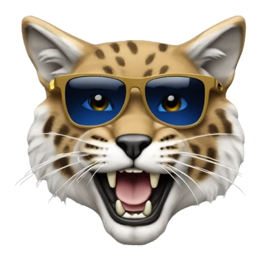 Montana state bobcat mascot muscular with sunglasses  sticker