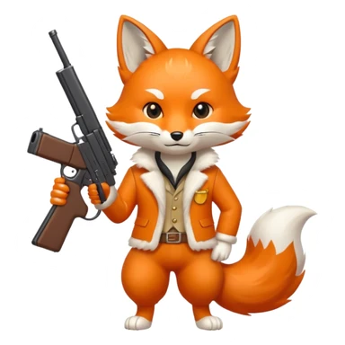 Kitsune holding a gun  sticker