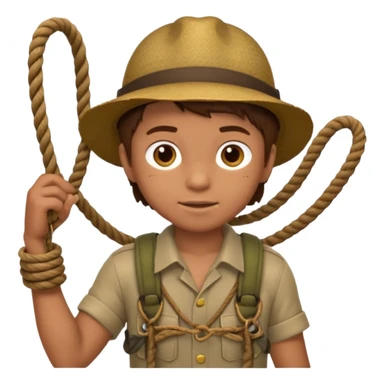 Boy + holding rope,Jungle Explorers. sticker