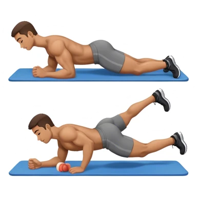 side-view guy lying down weighted glute-bridges sticker
