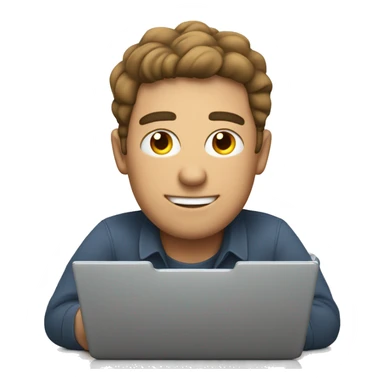 man with laptop rate with 5 stars sticker