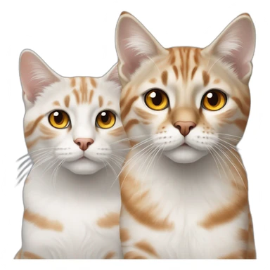 three cats, 1 lynx point with blue eyes, 1 orange and white tabby with yellow eyes, 1 all orange with orange eyes sticker