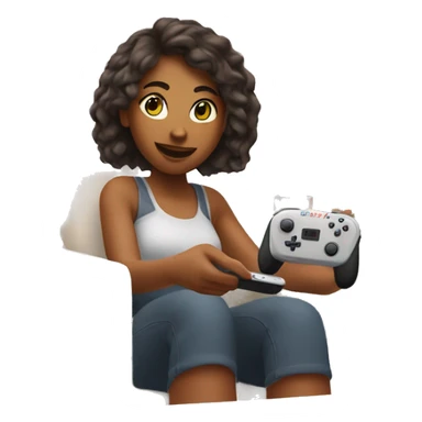 Self care girl playing nintendo switch sticker