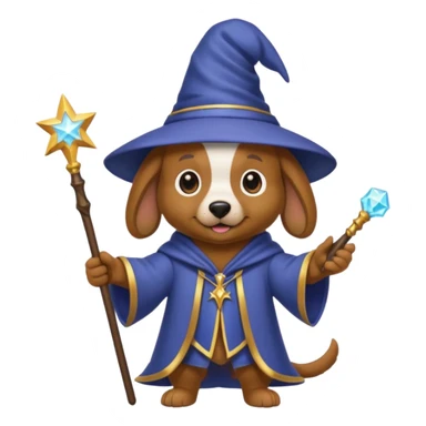 Dog wearing a wizard clothes sticker
